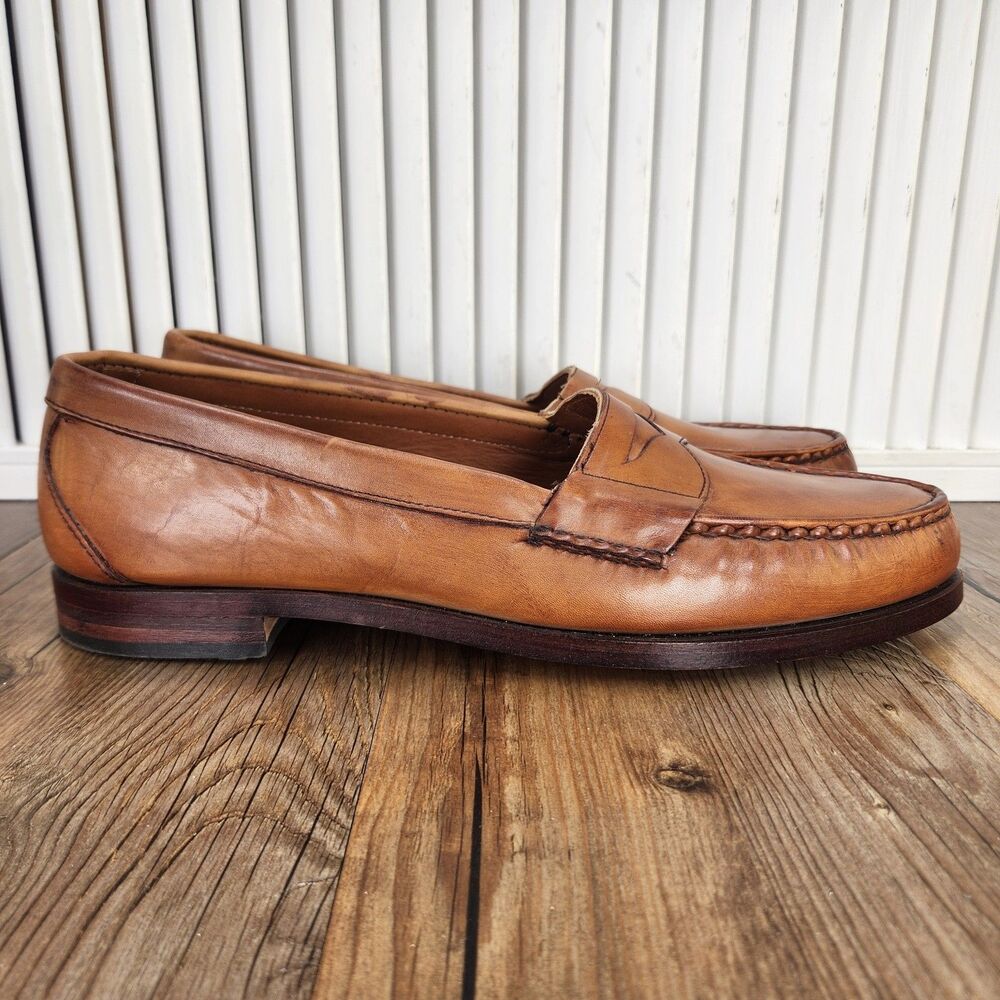 Allen Edmonds Cavanaugh Penny Loafers Mens Size 14 B Brown Leather Slip On Shoes